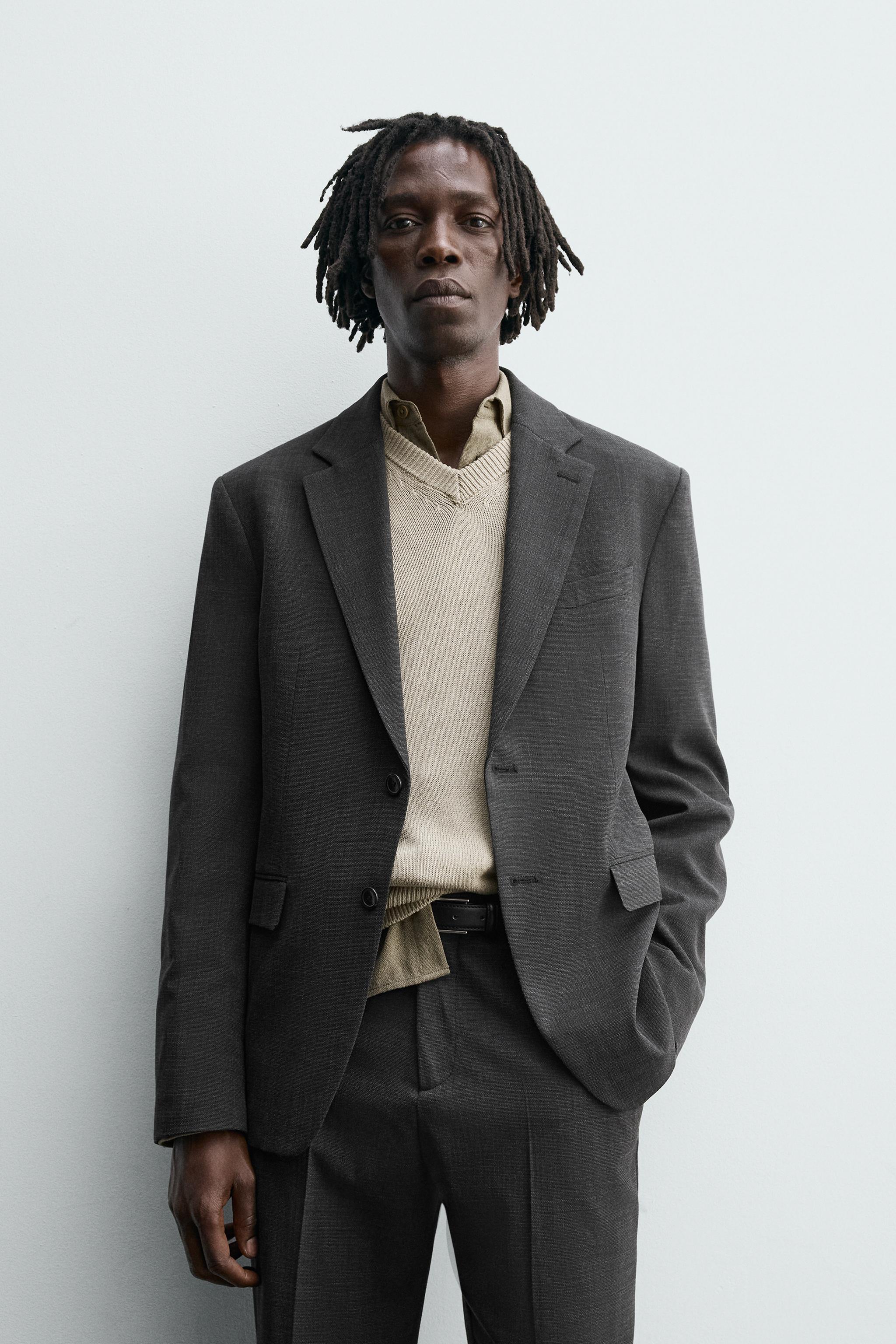 TEXTURED SUIT BLAZER